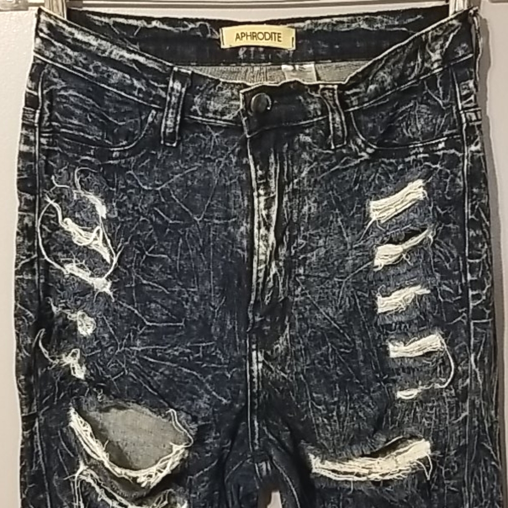 <APHRODITE> High Waist Distressed Skinny Jeans